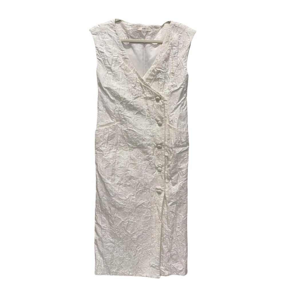 CO sleeveless crinkled linen midi dress - Size M - Retail Price $995